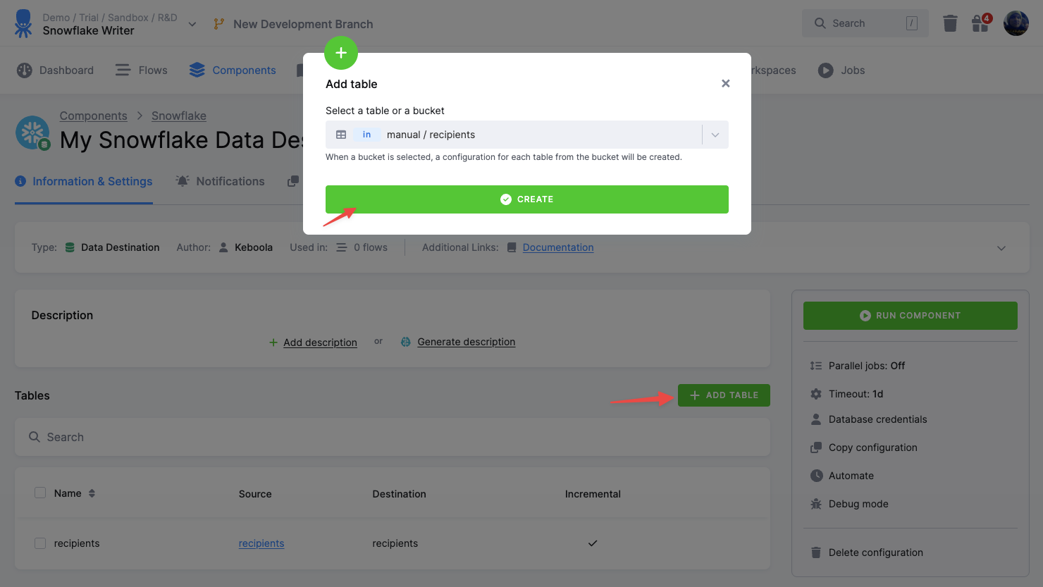 Screenshot - Select Table